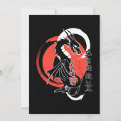 Schwarzer Drache, rote Mond Grußkarte Feiertagskarte (Vorderseite)