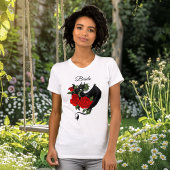 Schwarzer Drache Rote Rose Fantasy T-Shirt