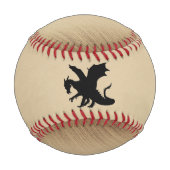 Schwarzer Drache rustikaler Hintergrund Baseball (Rückseite)