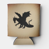 Schwarzer Drache rustikaler Hintergrund Dosenkühler (Vorderseite)