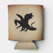 Schwarzer Drache rustikaler Hintergrund Dosenkühler (Rückseite)
