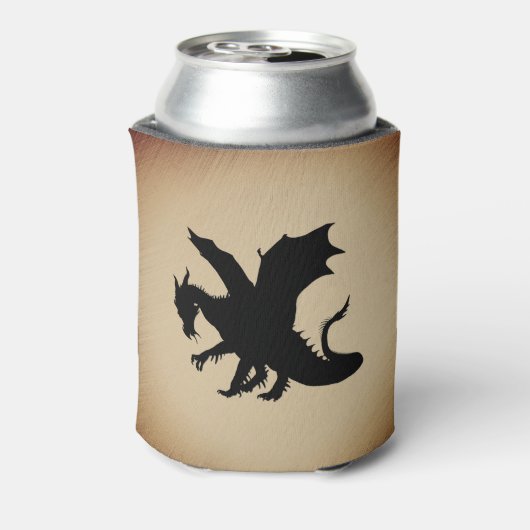 Schwarzer Drache rustikaler Hintergrund Dosenkühler (Kanne Rückseite)