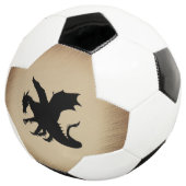 Schwarzer Drache rustikaler Hintergrund Fußball (Dreiviertel)