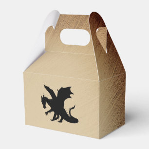 Schwarzer Drache Rustikaler Hintergrund Geschenkschachtel