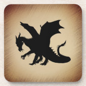 Schwarzer Drache rustikaler Hintergrund Getränkeuntersetzer (Vorderseite)