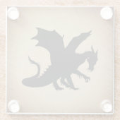 Schwarzer Drache rustikaler Hintergrund Glasuntersetzer (Rückseite)