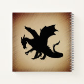 Schwarzer Drache rustikaler Hintergrund Notizblock (Rückseite)