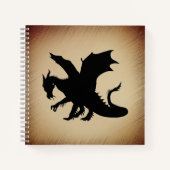 Schwarzer Drache rustikaler Hintergrund Notizblock (Vorderseite)