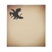 Schwarzer Drache rustikaler Hintergrund Notizblock (Vorderseite)