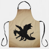 Schwarzer Drache rustikaler Hintergrund Schürze (Vorderseite)