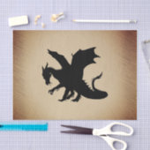 Schwarzer Drache rustikaler Hintergrund Seidenpapier (Handwerk)