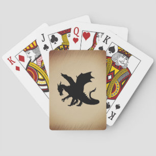 Schwarzer Drache rustikaler Hintergrund Spielkarten