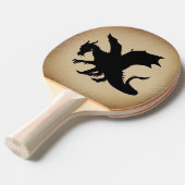 Schwarzer Drache rustikaler Hintergrund Tischtennis Schläger (Vorderseite)