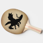 Schwarzer Drache rustikaler Hintergrund Tischtennis Schläger (Seitenansicht)