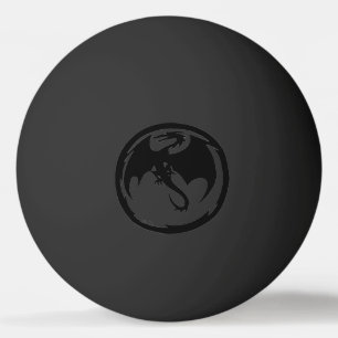 Schwarzer Drache schwarz auf schwarzer 1-Stern Tis Tischtennisball