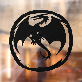 Schwarzer Drache sieht durch den Frontstick des Fe Fensteraufkleber (Blatt 2)