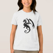 Schwarzer Drache Tri-Blend Shirt (Vorderseite)