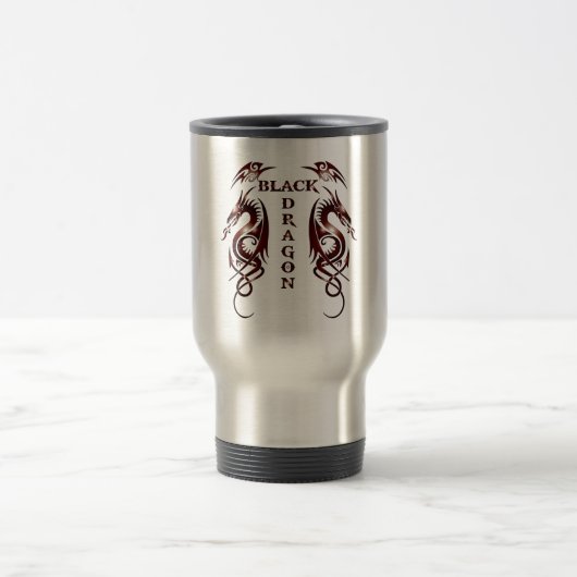 Schwarzer Drache Tunbler Reisebecher (Mittel)