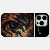 Schwarzer Drache über dem Wald Case-Mate iPhone Hülle (Rückseite (Horizontal))