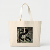 Schwarzer Drache und Schwert Jumbo Stoffbeutel (Vorne)