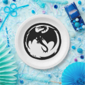 Schwarzer Drache, weiße Teller (Party)