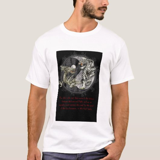 Schwarzer Drache/weißer Tiger T-Shirt (Vorderseite)