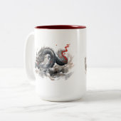 Schwarzer Drache Zweifarbige Tasse (Vorderseite Links)