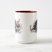 Schwarzer Drache Zweifarbige Tasse (Mittel)