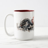 Schwarzer Drache Zweifarbige Tasse (Links)