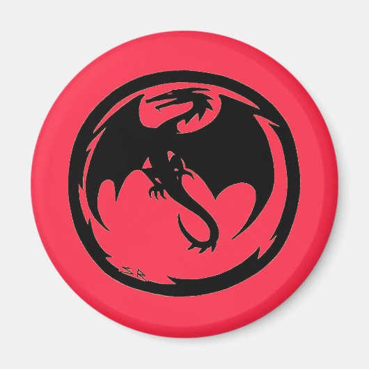 Schwarzer Drachenkornmagnet Magnet (Vorne)