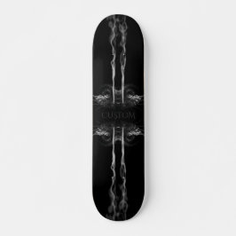 Schwarzer Drachenraucher mit Name oder Monogramm Skateboard