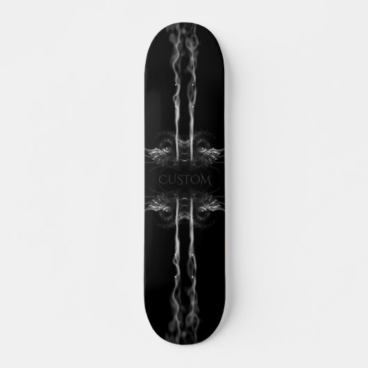 Schwarzer Drachenraucher mit Name oder Monogramm Skateboard (Vorne)