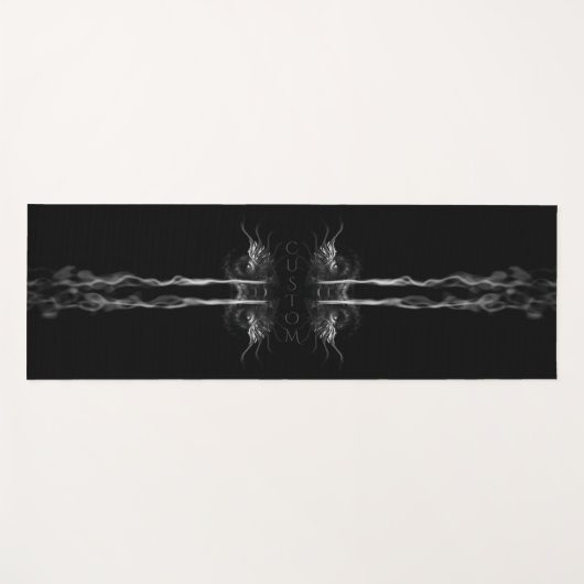 Schwarzer Drachenraucher mit Name oder Monogramm Yogamatte (Vorderseite (Horizontal))