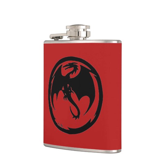 Schwarzer Drachenroter Flasche Flachmann (Links)