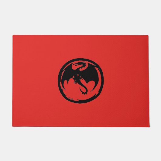 Schwarzer Drachenroter Türmchen Fußmatte (Vorderseite)