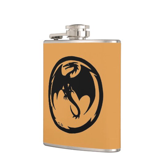 Schwarzer Dragon Gold Imitate Flachmann (Links)