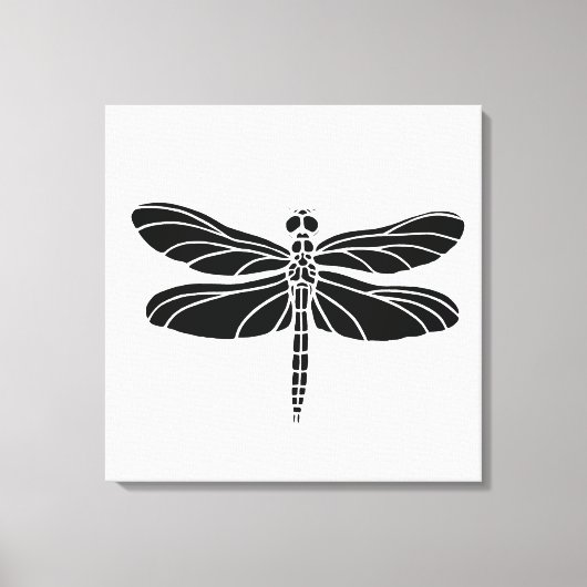 Schwarzer Dragonfly Leinwanddruck (Vorderseite)