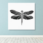Schwarzer Dragonfly Leinwanddruck (Insitu (Holzboden))