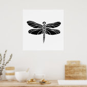 Schwarzer Dragonfly Poster (Küche)