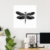 Schwarzer Dragonfly Poster (Heimbüro)
