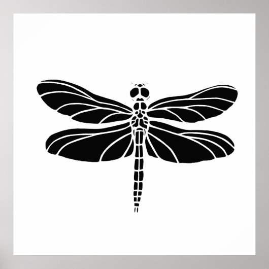 Schwarzer Dragonfly Poster (Vorne)