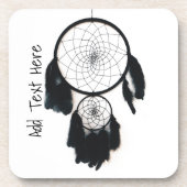 Schwarzer Dreamcatcher auf weißem Hintergrund Getränkeuntersetzer (Vorderseite)