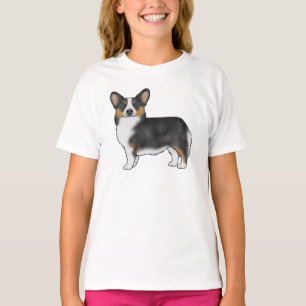Schwarzer Dreifarbiger Pembroke Welsh Corgi Süßer T-Shirt