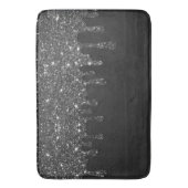 Schwarzer Drill-Glitzer Badematte (Vorderseite Vertikal)