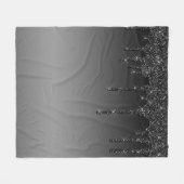 Schwarzer Drill-Glitzer Fleecedecke (Vorderseite (Horizontal))