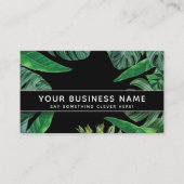 Schwarzer Dschungel Blätter Moderne Elegante Beruf Terminkarte (Vorderseite)