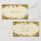 Schwarzer Dschungel Cheetah Glamour Creme Visitenkarte (Vorne/Hinten)