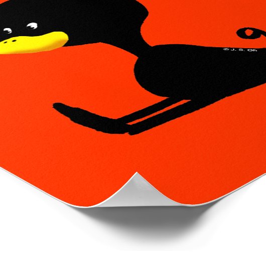 schwarzer Duck Poster (Ecke)