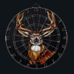 Schwarzer dunkler Holzhengst Hirsch rustikales Lan Dartscheibe<br><div class="desc">benutzerdefinierte Dartscheibe</div>