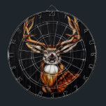 Schwarzer dunkler Holzhengst Hirsch rustikales Lan Dartscheibe<br><div class="desc">benutzerdefinierte Dartscheibe</div>